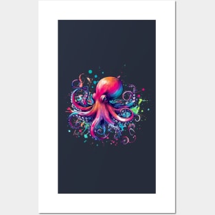 Splash of Color Octopus - He'e in Hawaiian Posters and Art